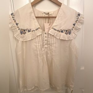Christy Dawn Embroidered sleeveless blouse NWT